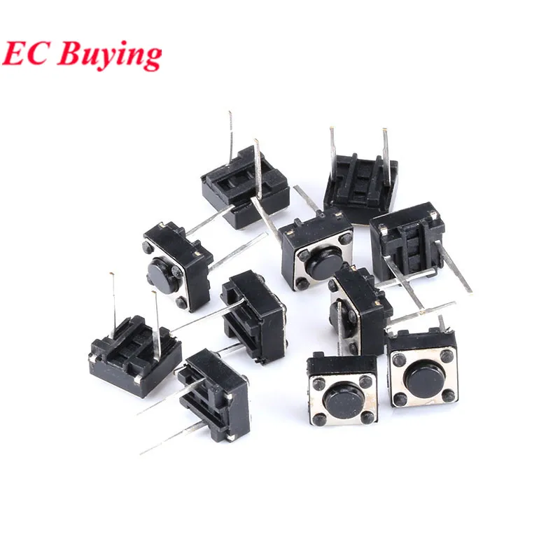 10Pcs-100Pcs 6*6*7 6*6*5 6*6*4.3MM Micro Touch Tactile Push Button Switch Horizontal Two-legged 7MM 5MM 4.3 Horizontal Vertical