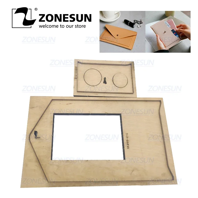 ZONESUN C7 Bank Credit Card Holder Custom Leather Cutting Die Handicraft Punching Tool DIY Paper Clicker Die Wooden Template