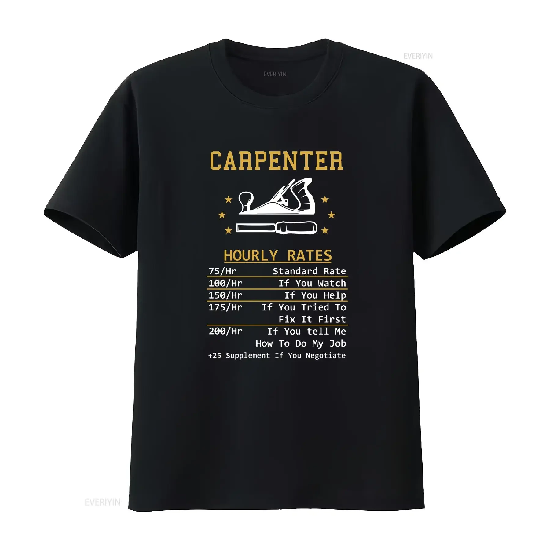Premium Funny Carpenter Hourly Rate Table Novelty Joke Carpentry Joiner Workwear Motif Birthday Anniversary gift Men's vintage