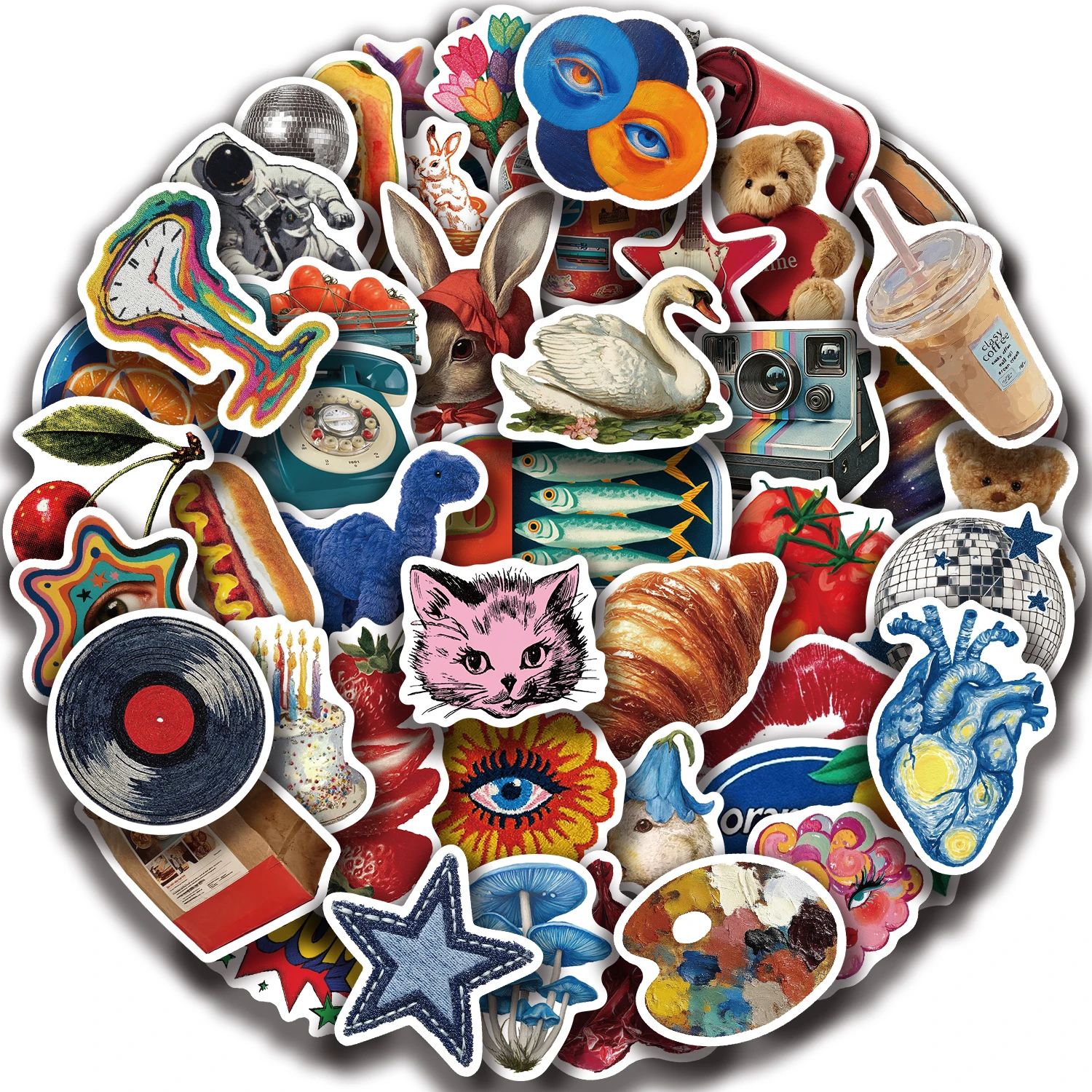 50 قطعة من ملصقات Y2K الكلاسيكية جرافيتي ملونة مناسبة لتزيين أجهزة الكمبيوتر المحمولة والهواتف المحمولة وحقائب السفر وزجاجات المياه #1