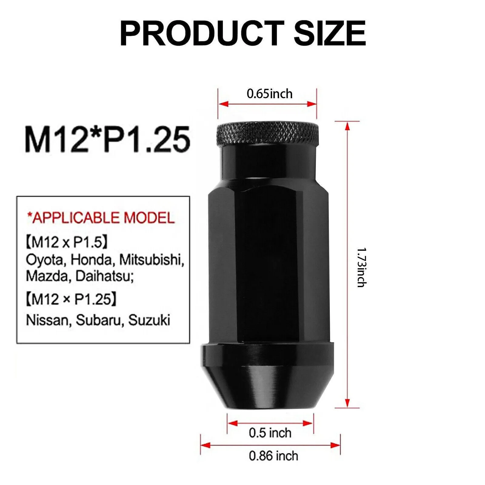 20 قطعة M12 x 1.25 تمديد نهاية مفتوحة الصلب عجلة حافة موالف العروة المكسرات مجموعة مع 1 قطعة مفاتيح لتويوتا هوندا ميتسوبيشي شيفروليه #2