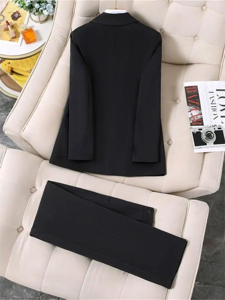 Ele Bla Anzug Jaet für Frauen Professionelles Interview Frühling Herbst Student Defense Arbeitskleidung ort Sle Long Sve