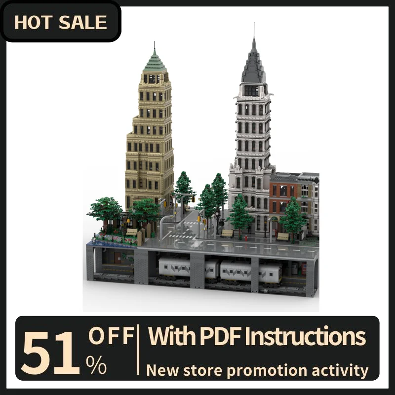 

New City Hot Selling Street View Moc Modular New York Subway Model Building Blocks Diy Creative Ideas Kids Toys Birthday Gift