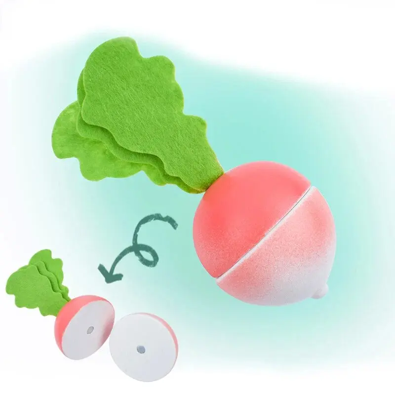 1 個木のおもちゃ磁気切断果物野菜食品ごっこ遊びシミュレーションキッチンロールプレイ教育玩具子供のため