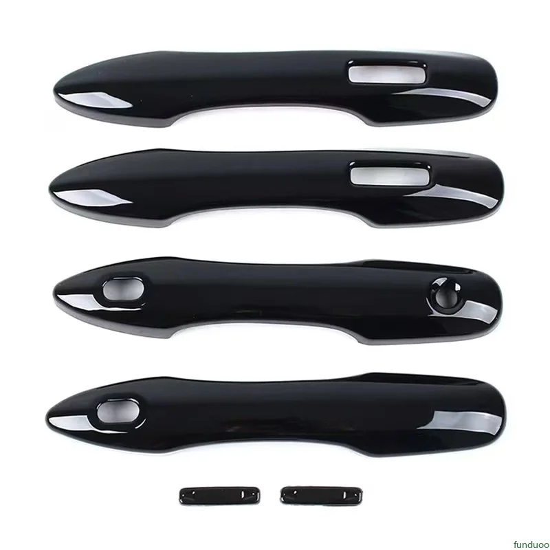 For Toyota Alphard Vellfire 40 Series 2023-2026 Glossy Black Carbon Fiber Chrome Car Door Handle Cover Bowl Styling Accessories