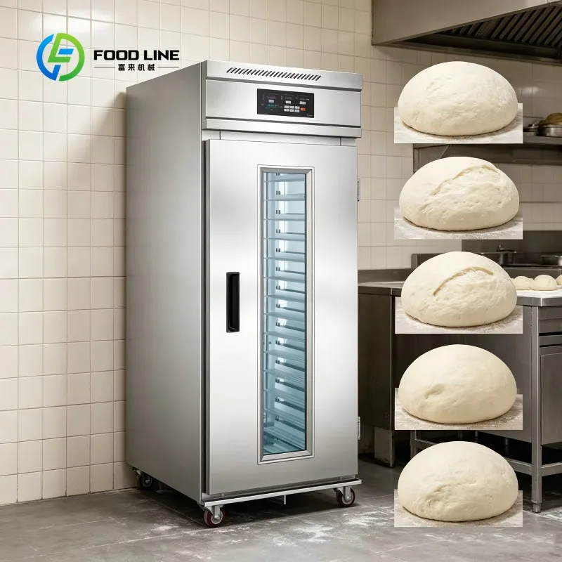 Customized Commercial Bread Bakery and Pastry Equipment Single Door 18 Tray Automatic Dough Fermentation Cabinet