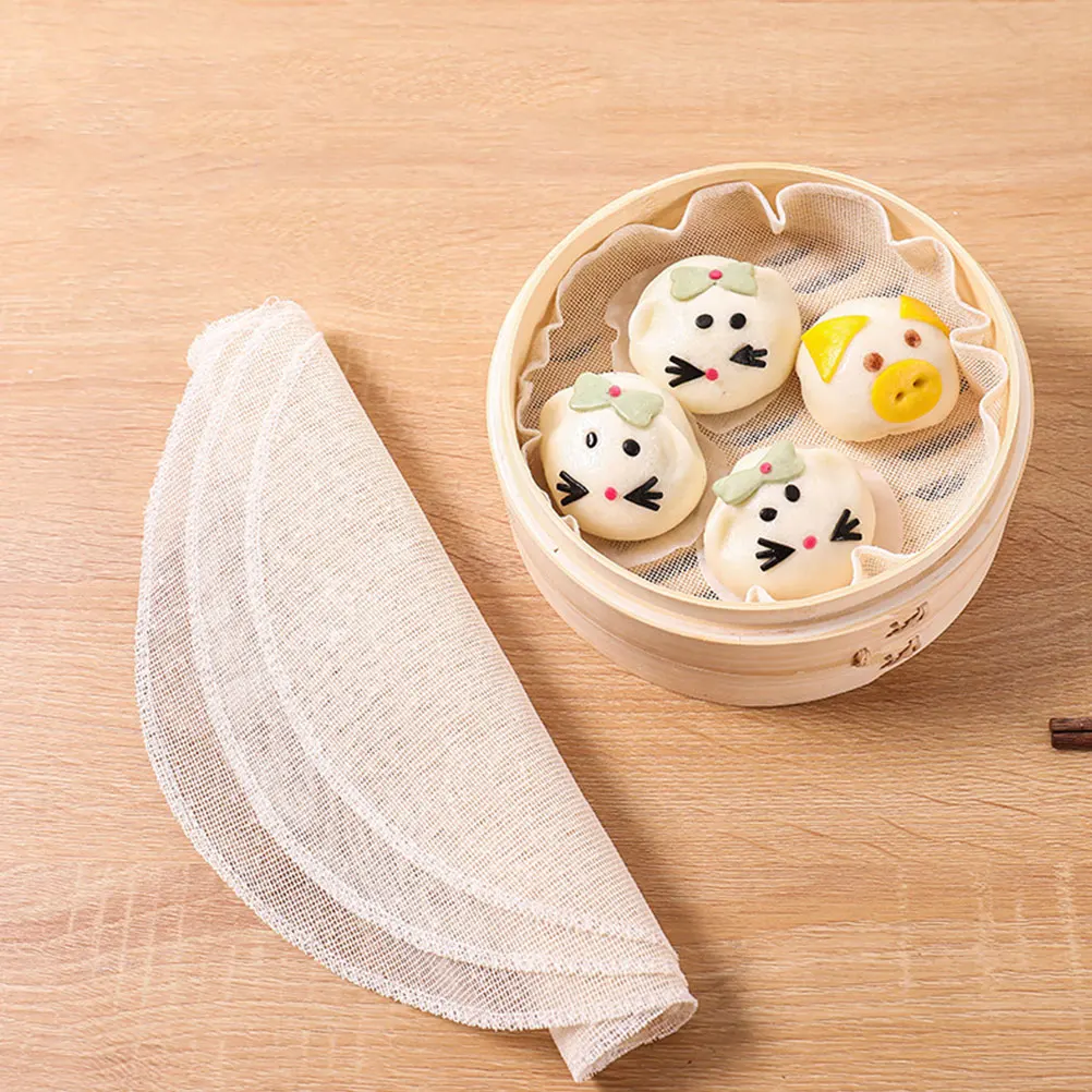 

20 Pcs Steamer Cloth Cotton Liner for Buns Bread Dumplings Mat Kitchen Gadgets Nonstick Easy Clean Foldable Practical Tools
