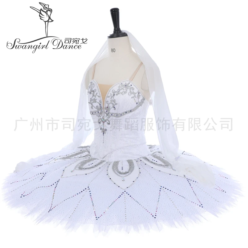 Silver Fairy YAGP Classical Ballet Pancake Tutu Women Professional Competition Ballet Costumes BT4201