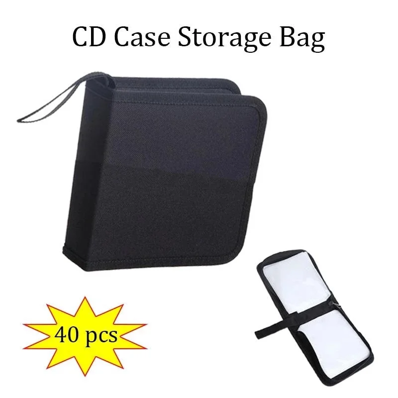 40Pcs CD DVD Discs Storage Bag Waterproof Oxford Cloth Carry Case High-capacity CD Box Wear-resisting Album Holder Cover Handbag