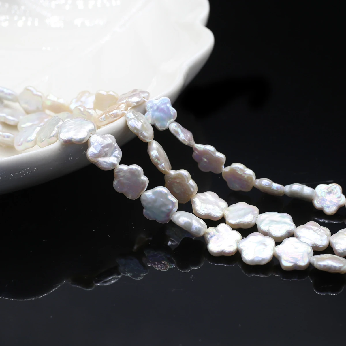 10mm Natural Freshwater Pearls Baroque Petal Shape Loose Beads for Jewelry Making Supplies DIY Necklace Bracelet Accessory 36cm