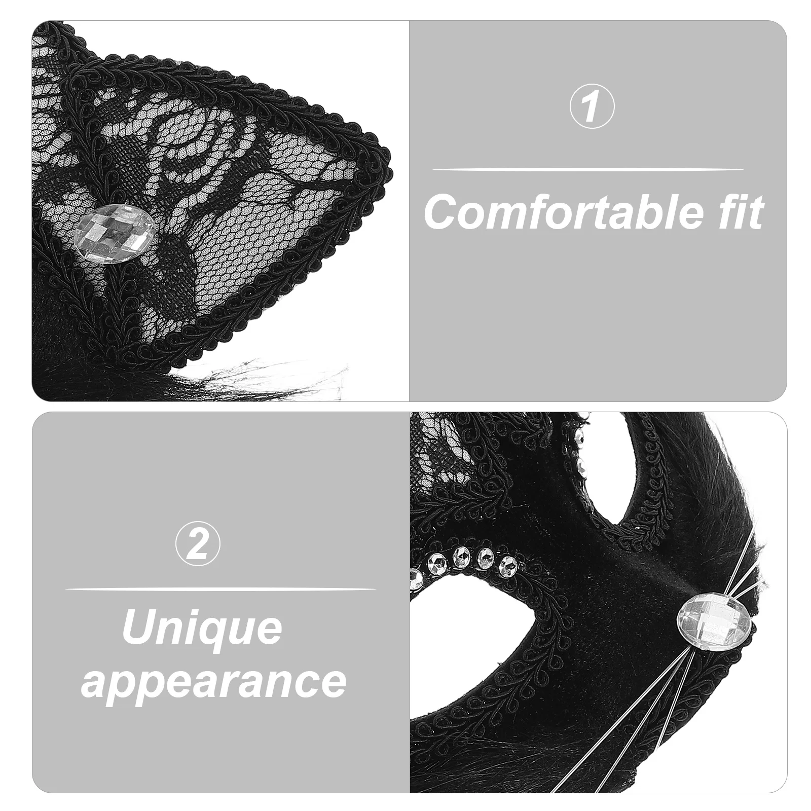 Elegante máscara de gato de renda preta para homens mulheres masquerade traje festa de halloween máscara facial festival acessório máscaras de gato para adultos