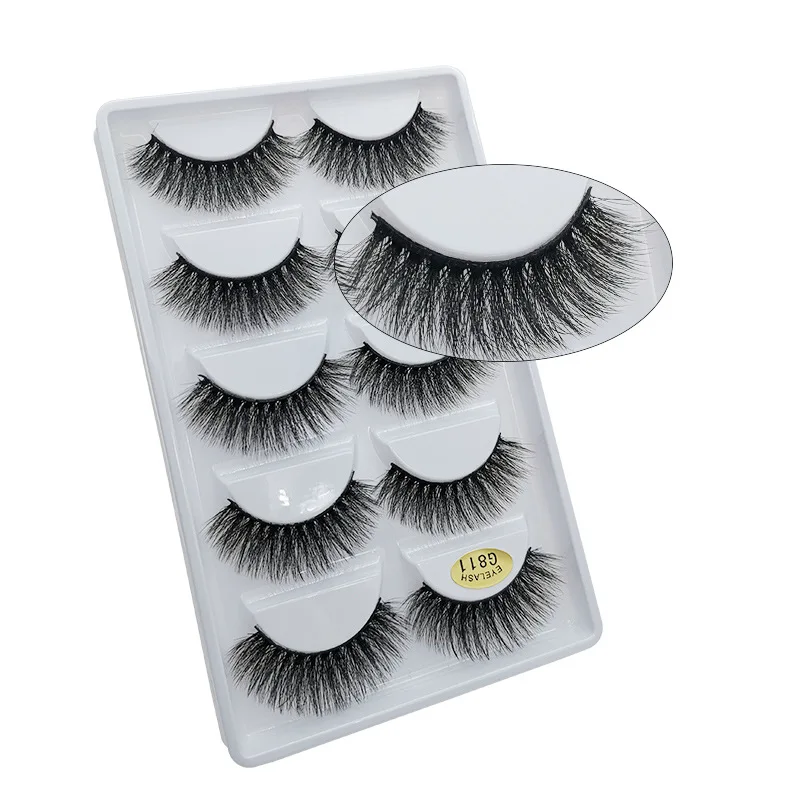 5 Pairs 3D Mink False Eyelashes H13, Soft Eyelash Extension Natural Eyelashes Makeup Lashes Wholesale G800, G806