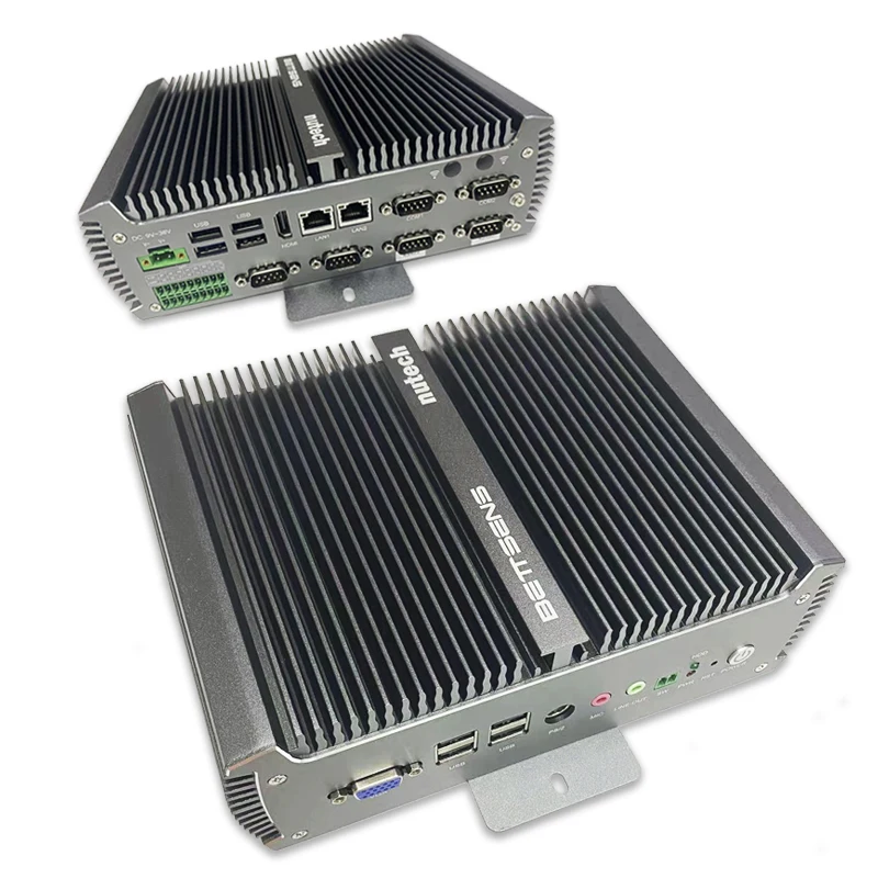 Мини-настольный компьютер Core I7 7500U, 2 ядра, 4 потока, 6 RJ45 Gigabit LAN 2 RS232 COM, промышленный безвентиляторный мини-ПК