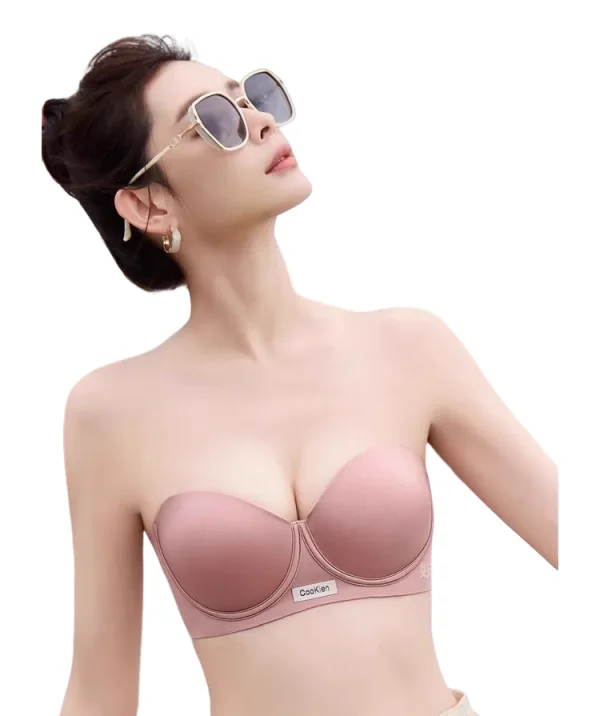 

KUCLUT Convertible Half Cup Bra 1/2 - Anti Slip Strapless Bralette Small Bust, Seamless Push Up Thin Strap No Exposure 2025 New