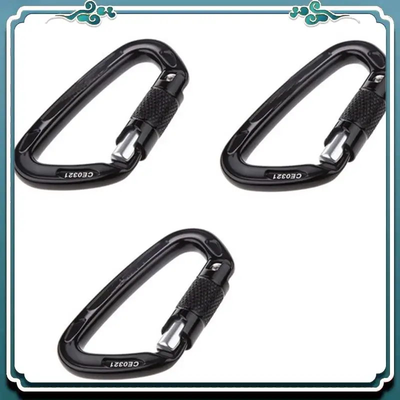 

Reliable 3Pcs Self-Locking Carabiner D-Ring Rock Climbing Mountaineering Downhill Tree Guard Multifunctional Spring Hooks