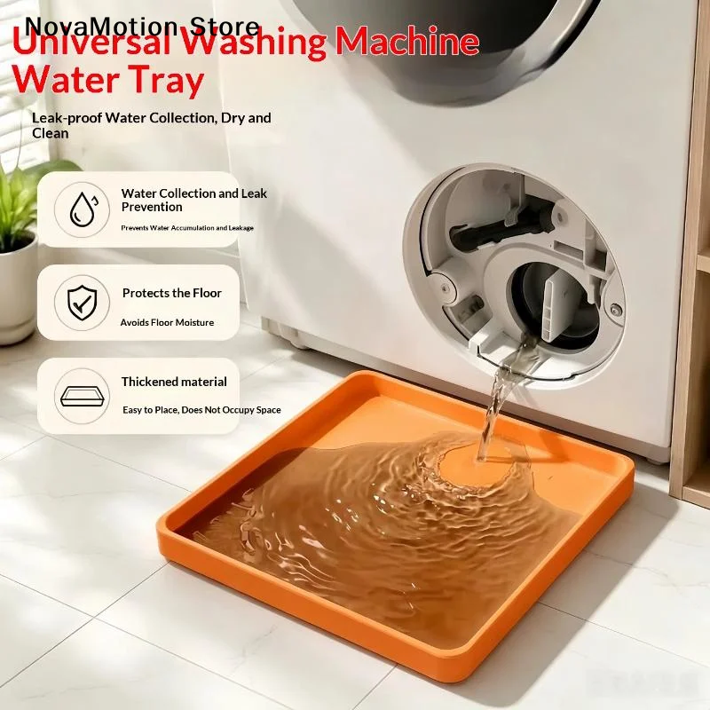 [NM]Washing Machine Drain Tray Leak-Proof Keeps Floor Clean Washer Drain Guide Tray Simple Durable Water Collection Box[NM]