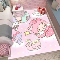 MINISO Sanrio Little Twin Stars Rug Non-Slip Machine Washable Door Mat for Bathroom Kids Bedroom Carpet Living Room Floor Mat