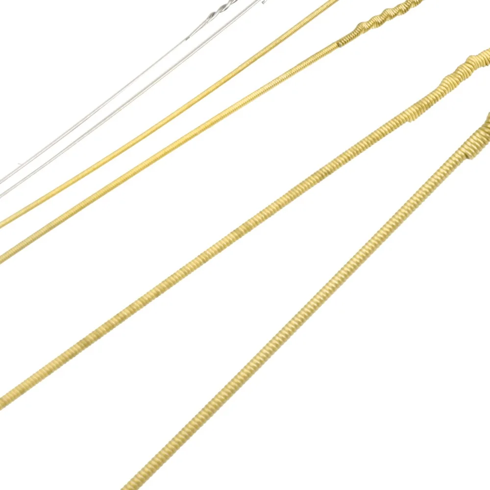 2 Sets Anti Rust Coating Acoustic Guitar Strings Golden+Silver Brass Material Guitar String Replacement Guitar Parts Accessories