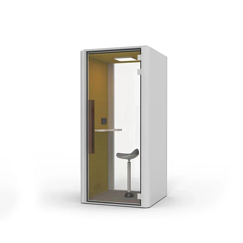 Office Meeting Pod Soundproof Telephone Booth  Pods Acoustical Hollow Glass Sound Office Soundproof Cabin