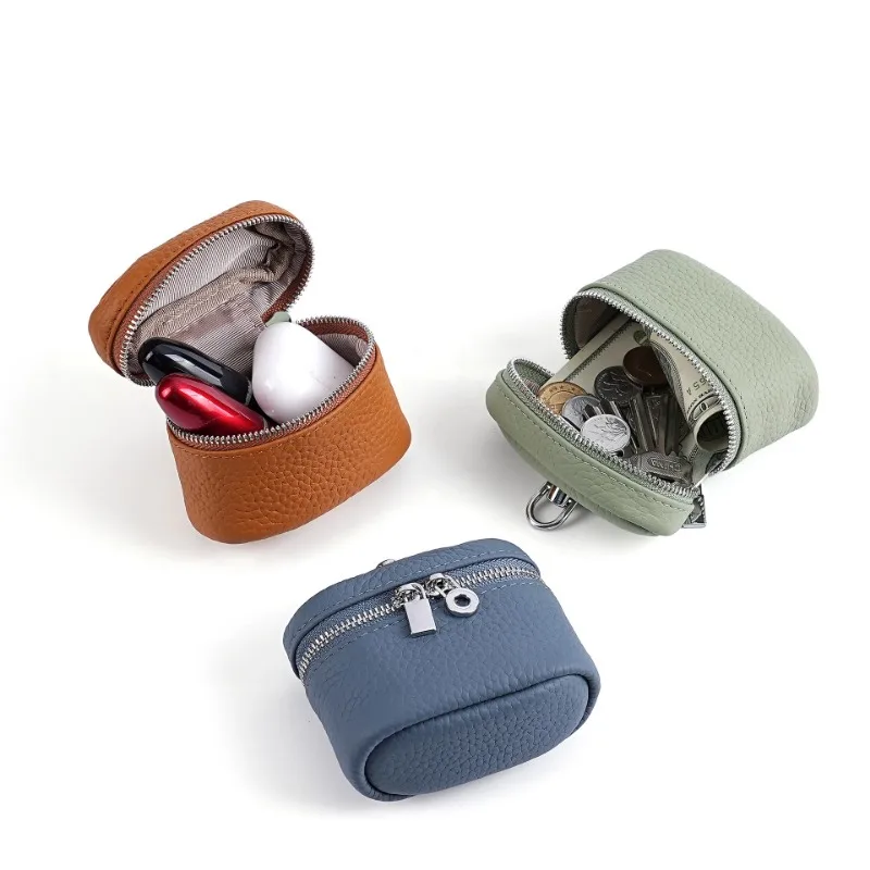 

Новый мини-чехол из натуральной кожи с крючками, женский органайзер для губной помады, брендовый кошелек для монет, подвесной дизайн на шею, маленькая сумка для хранения косметики