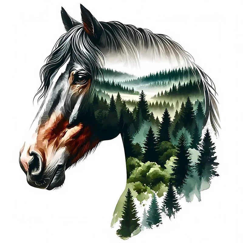 

T2062#Majestic Horse Toilet Stickers Decoration for Living Room, Wall, Bedroom, and Home Decor Car Decals Self-Adhesive