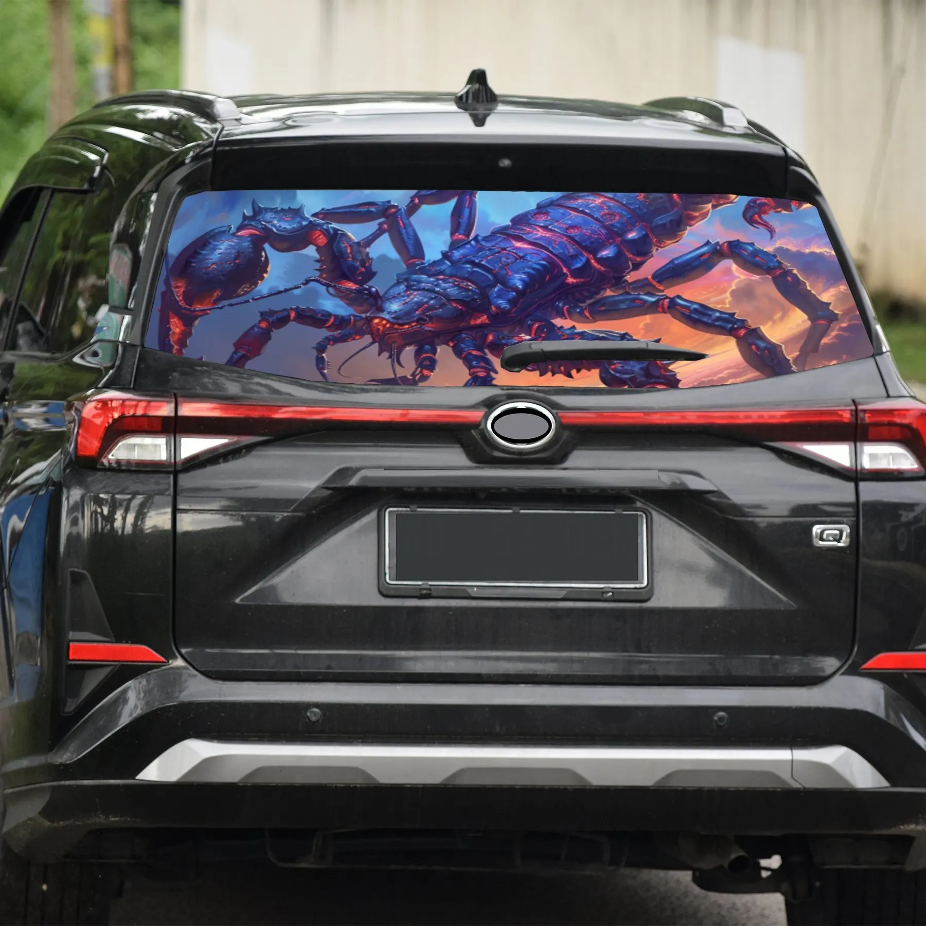 الخيال العلمي-في روبوت العقرب طباعة سيارة الزجاج الأمامي الخلفي ملصق شاحنة نافذة انظر من خلال نافذة خلفية مثقوبة الفينيل التفاف ملصق مائي الذاتي