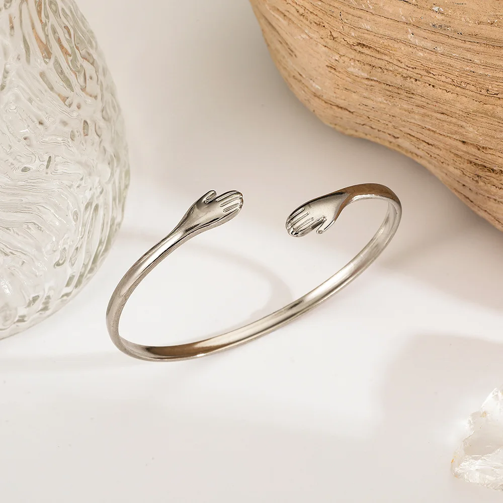 LENNIK سوار عنصر احتضان يدوي صغير بسيط وعصري، ملمس راقي للارتداء اليومي، سوار نسائي مزخرف