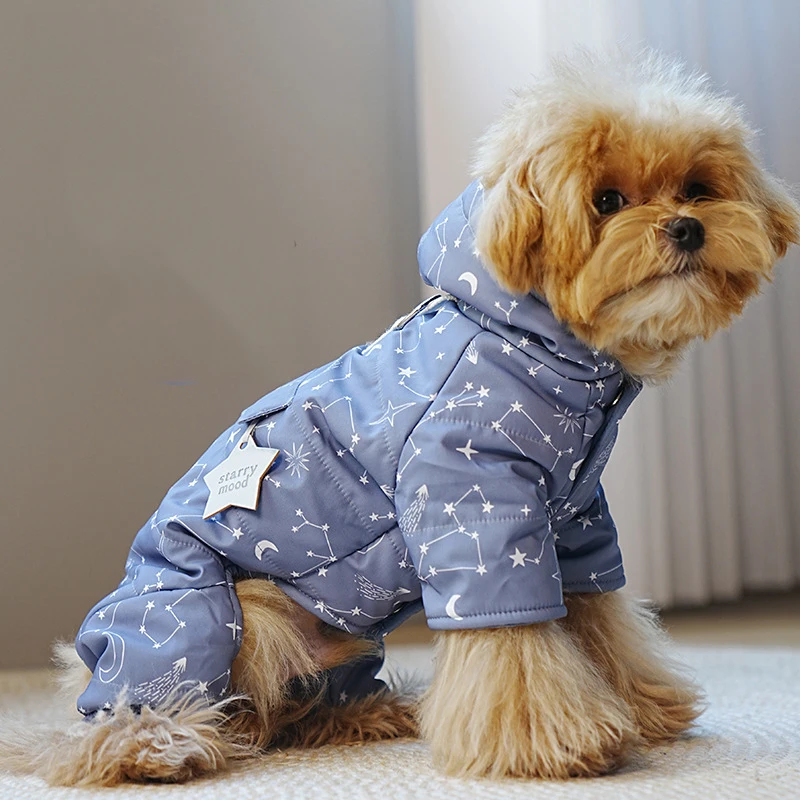 

Dog Jumpsuit Thicken Warm Dog Clothes Winter Pet Coat Yorkie Shih Tzu Poodle Schnauzer Pomeranian Bichon Dog Clothing Costume