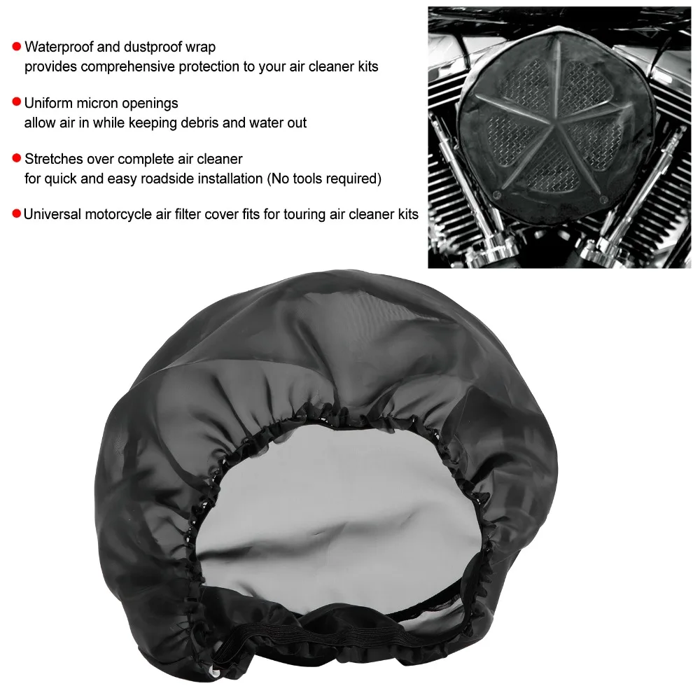 Guard Intake Parts Black Air Filter Cleaner Cover Net Universal Air Cleaner Rain Sock Intake Filter Guard Cover Sportster Refit