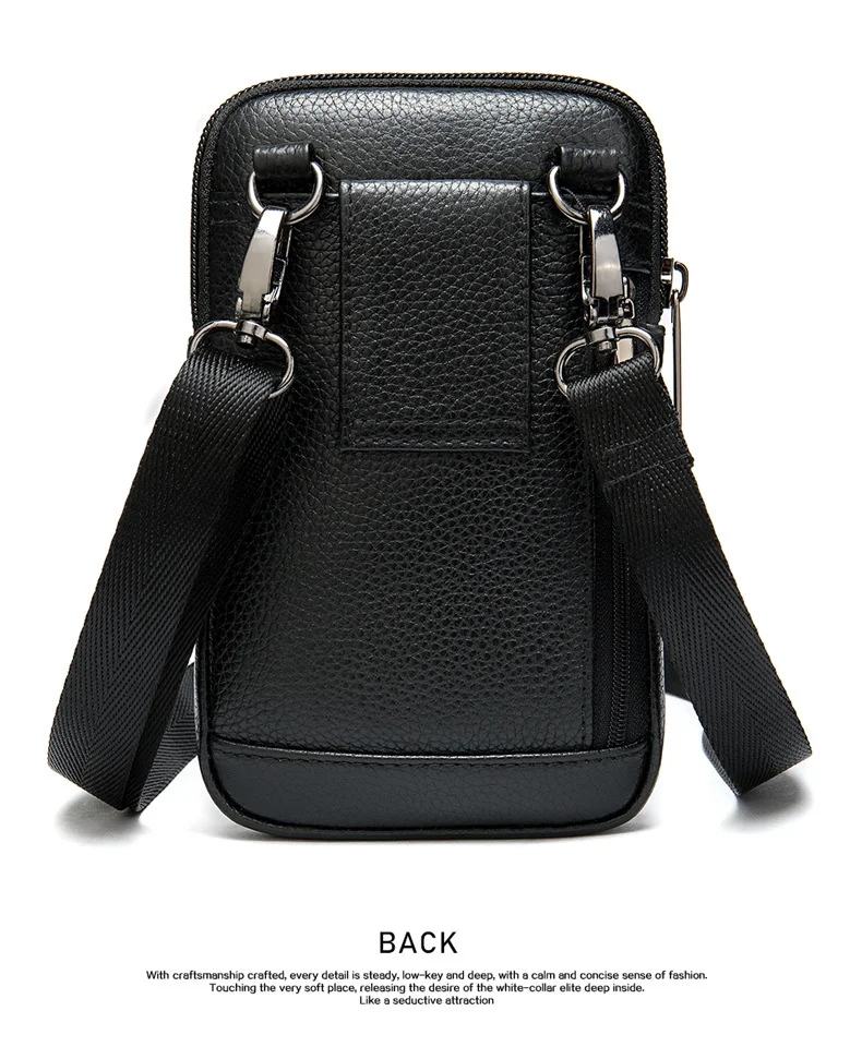 Casual Genuine Leather Mens Bag Small Phone Men's Crossbody Shoulder Male Waist Luxury Messenger s For Men