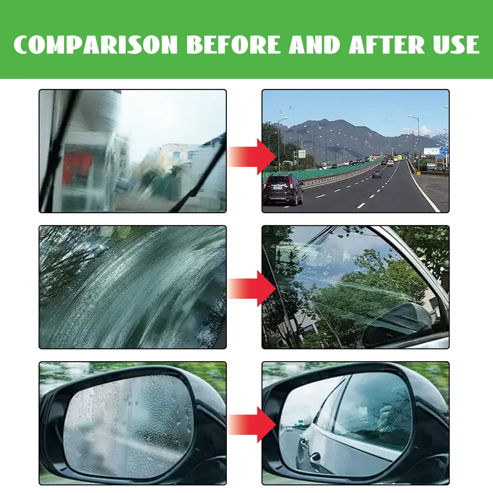 Automobile Glass Oil Cleaner Dissolves Grease Scale On The Glass Surface Refurbish Glass Stains Impurities Water Stain Cleaner