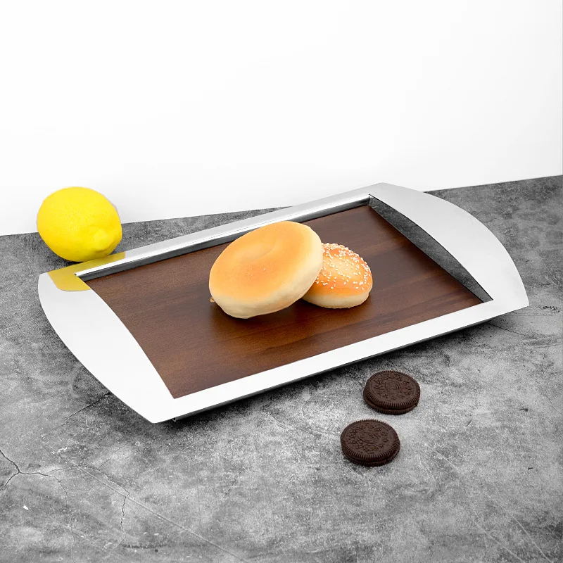 

Walnut Mirror Decorative Tray, Sample Room Fruit Tray, Living Room Accessories Multi-purpose Storage Tray Home Decoration.