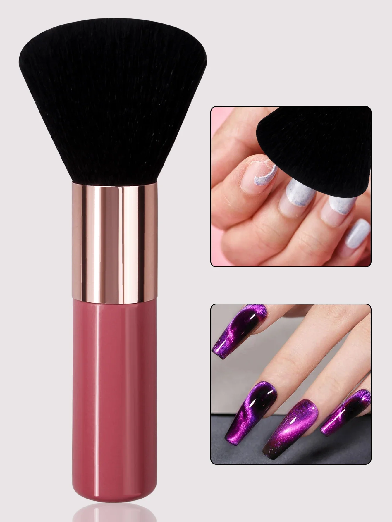 1PC nail art brush, dust brush, nail dust sweeping brush, chubby makeup brush, soft bristle short-handled cleaning brush
