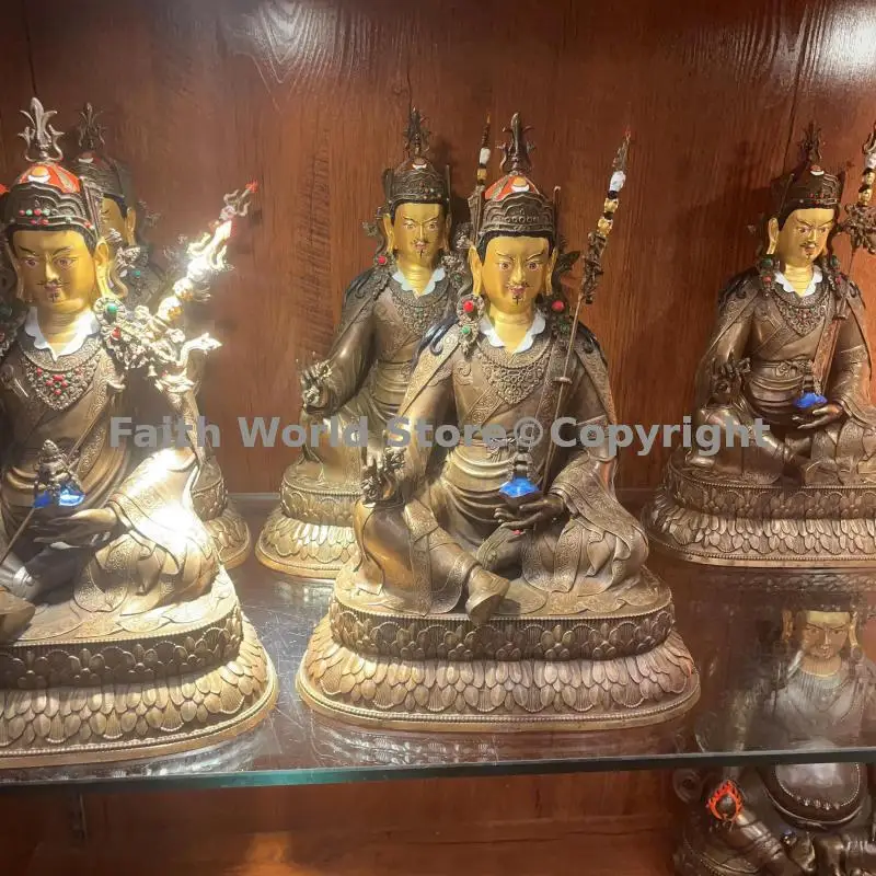 Padmasambhava Guru Rinpoche Tibetan Buddhism Patriarch bronze figure Buddha statue Temple HOME Altar Efficacious protection