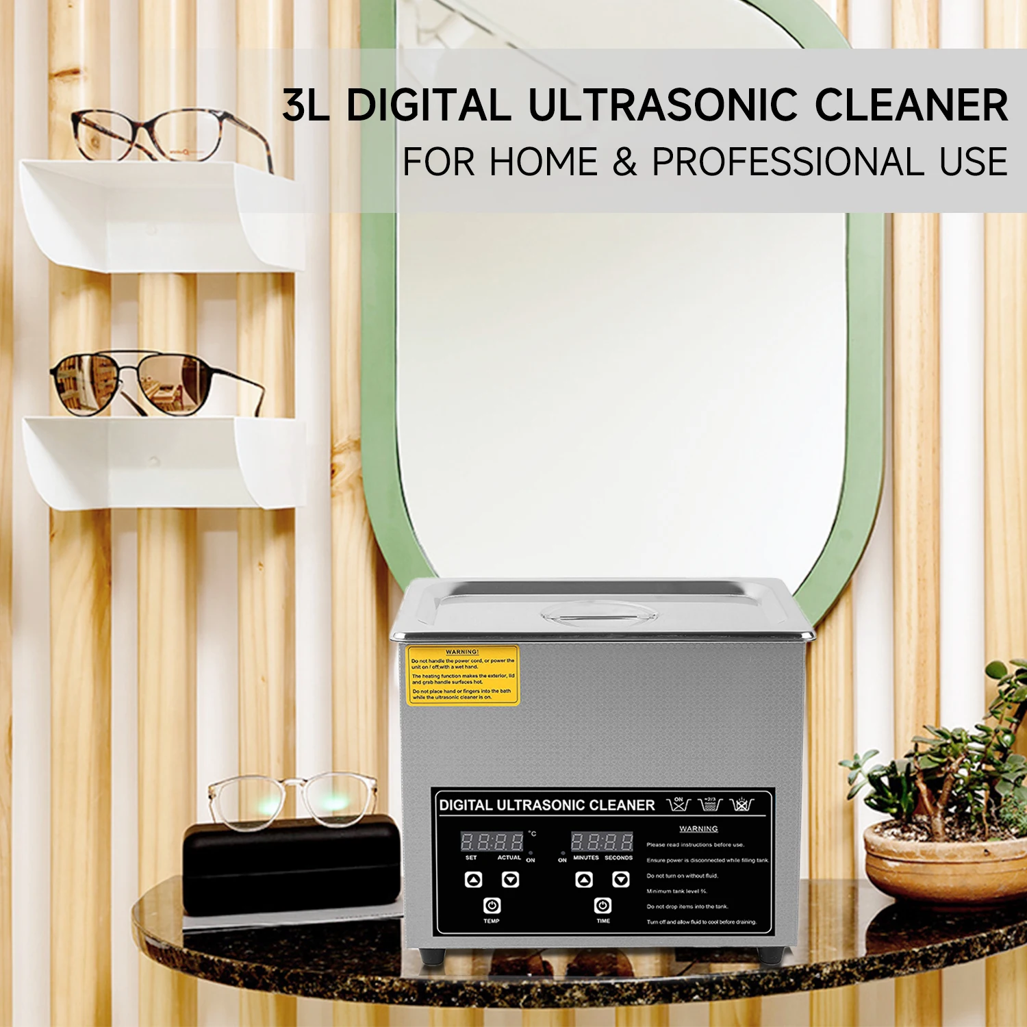2L/3L Ultrasonic Cleaner Stainless Steel Large Capacity Ultrasonic Cleaner for Metal Parts Jewelry Degreasing and Rust Removal