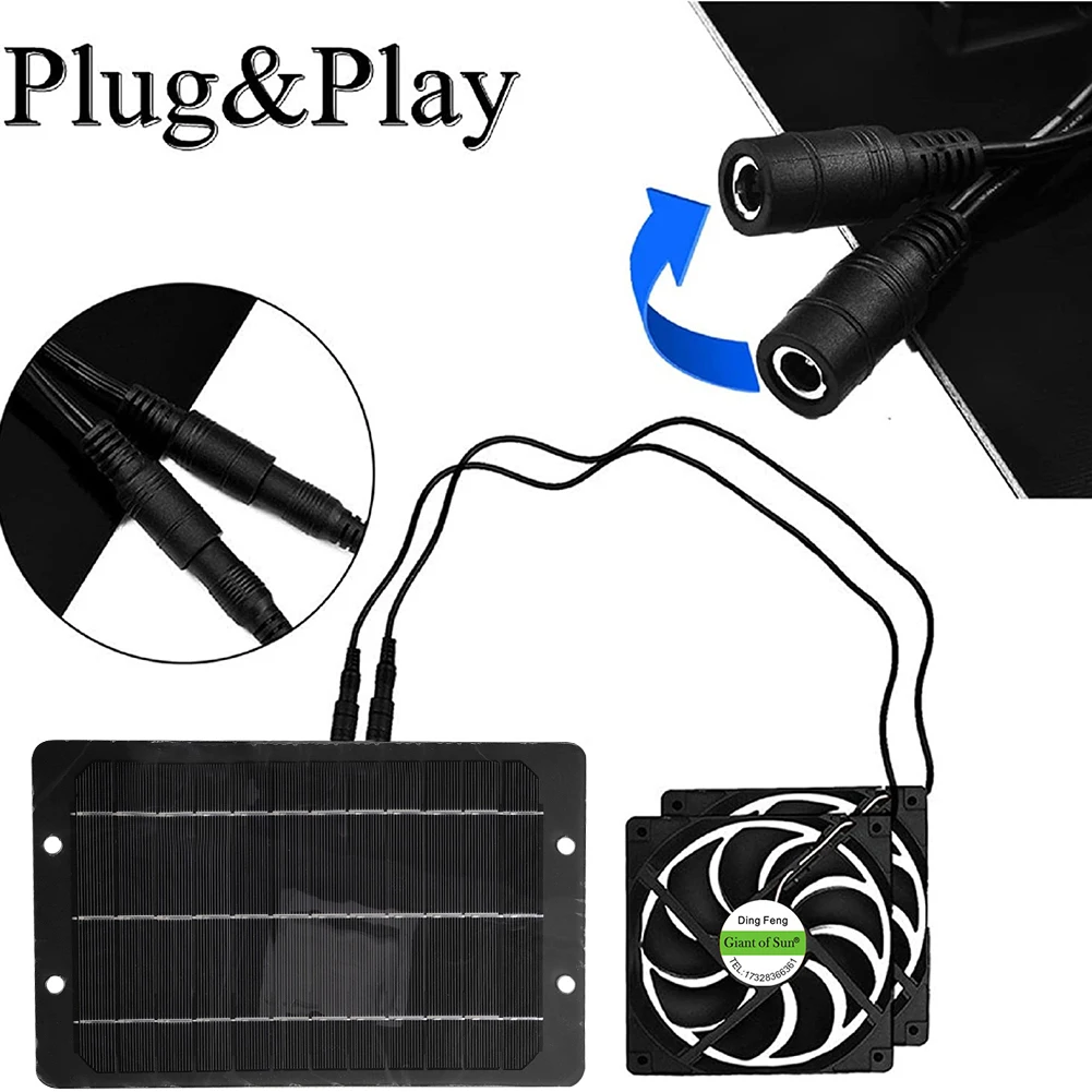 

10W 12V Electric Ventilation Fan Solar Panel Kit Solar Panel & 4.7inch Exhaust Fan for Roof Vent for Chicken Coop Shed Pet House