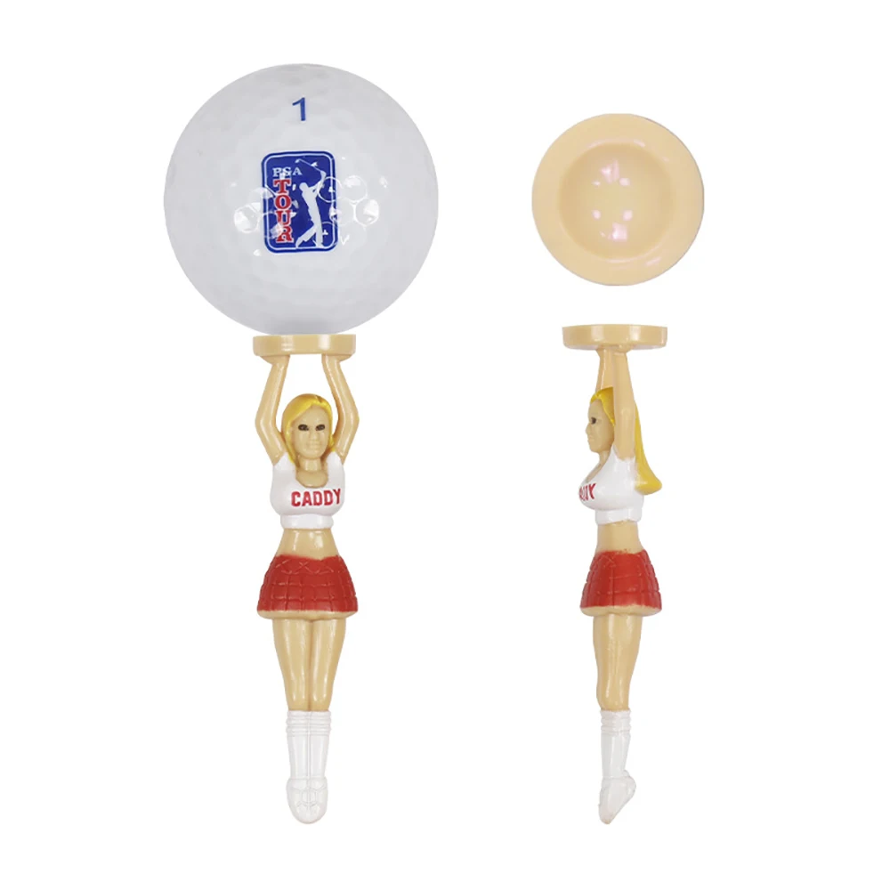 6 قطعة تي شيرت جولف بلاستيكي مقاس 75 مللي متر/2.95 "مثير فتاة المصفقين تصميم كرات الغولف حامل إكسسوارات الهدايا