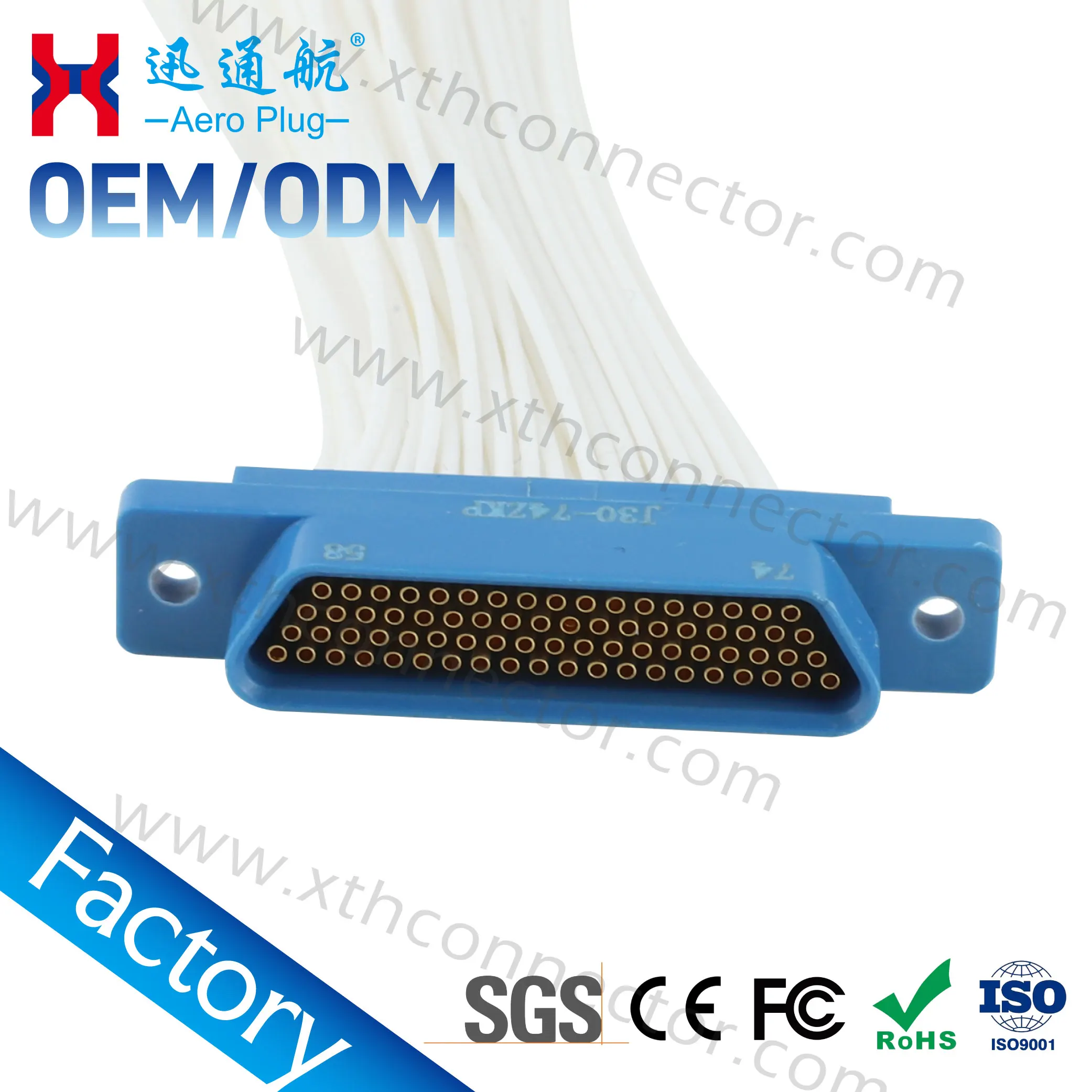 J30‑74TJ J30‑74ZK 74Pin High Density 74TJL 74ZKP Micro Rectangular Electrical Connector, Cable Harness Aviation Plug Industrial