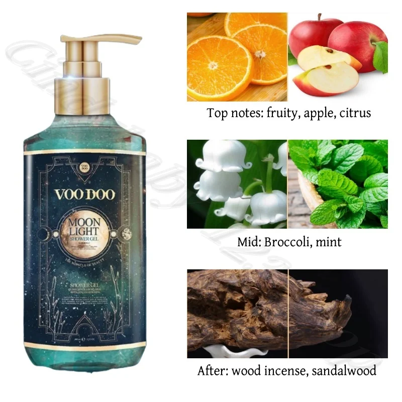 VOODOO Moonlight Shower Gel Moisturizing, Hydrating, Mite Removal and Oil Control to Improve Rough Chicken Skin 400ML