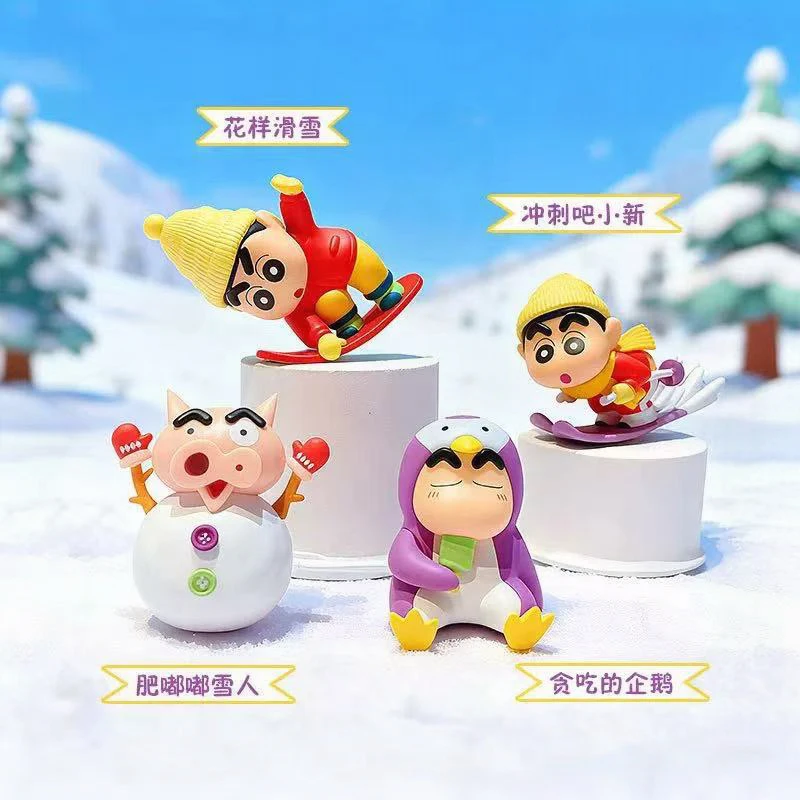 

Cute Skiing Crayon Shin-Chan Blind Box 6cm Mini Shin-Chan Figure Toys Collectible Anime Action Figurines Model Office Desk Decor