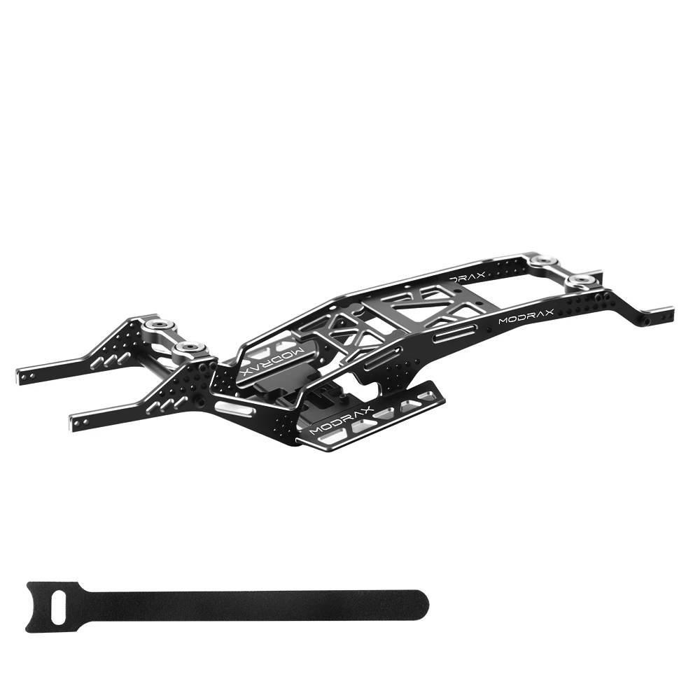 ModRax Alum LCG Chassis & Brass Skid Plate, 12° Angled for SCX24 Gladiator