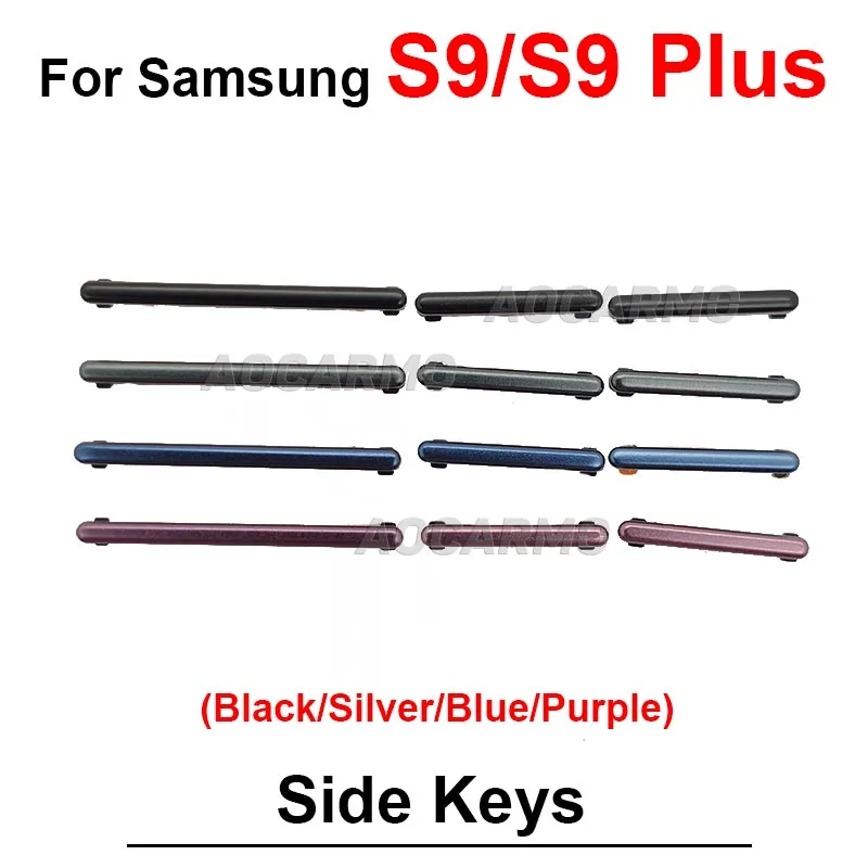 For Samsung Galaxy A51 A71 Note 10 S8 S8+ S9+ S9 Plus Power On OFF Volume Buttons Side Keys Replacement Part Silver Pink Black