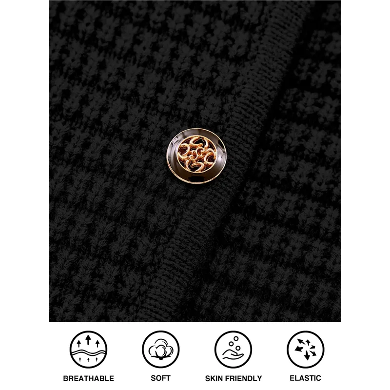 【البيع الساخن!】سترات صوفية نسائية متماسكة موضة الخريف بأكمام طويلة وأزرار سفلية عصرية غير رسمية ملابس شتوية