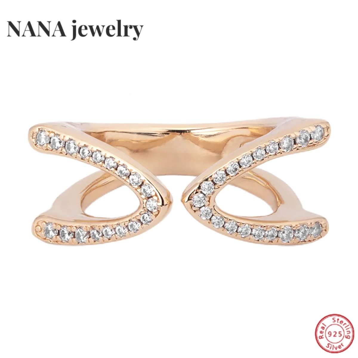 

Unode50- Women's Twisted Curve Zircon Ring, Unique Jewelry, Wedding Anniversary Gift, 2024 Origin