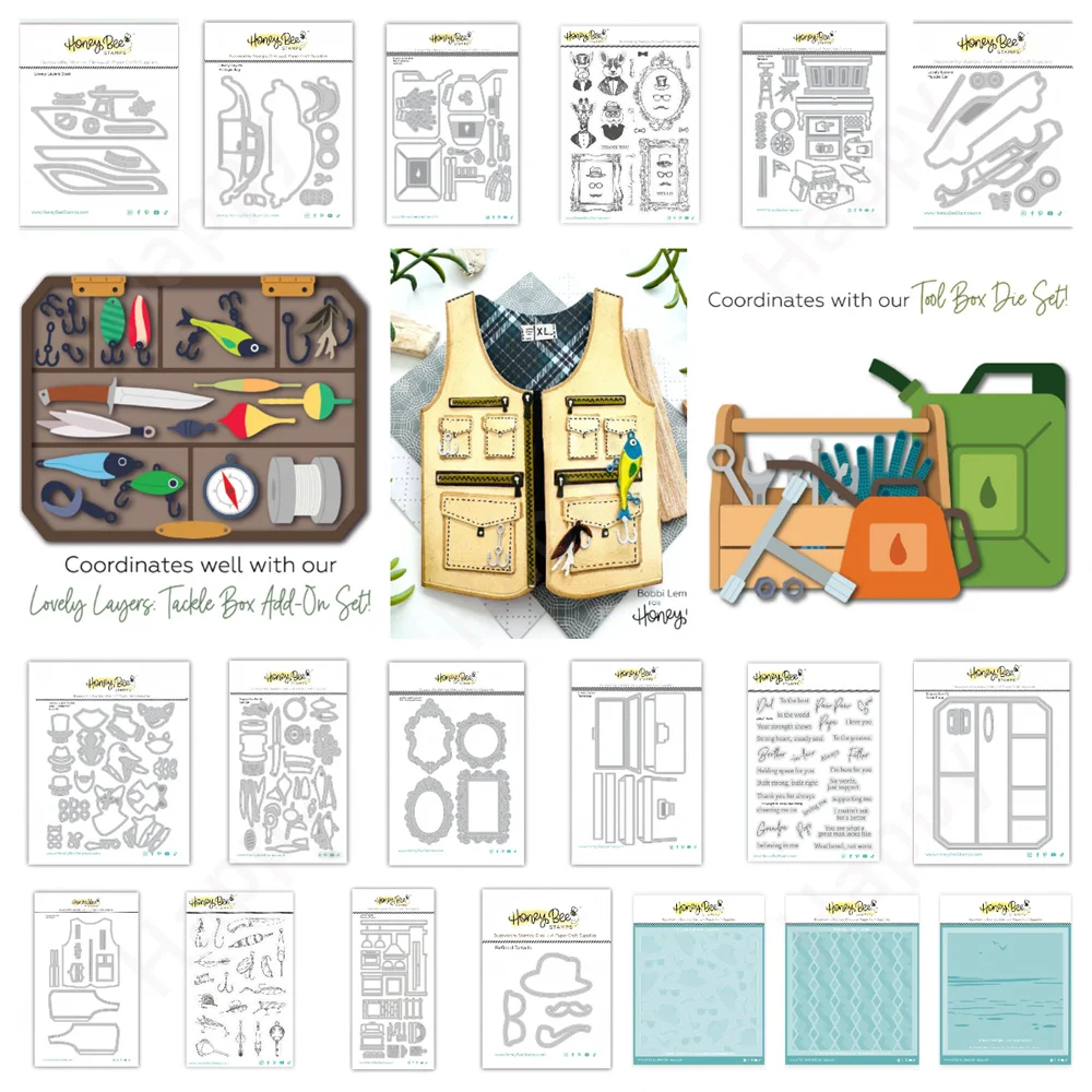 Fishing Tackle Box Metal Cutting Dies DIY Scrapbooking Paper Boat Craft Handmade Make Album Card Embossing Template 2026 New
