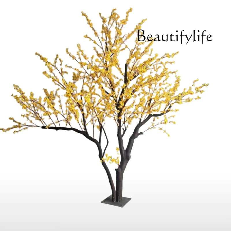 Simulation Winter Jasmine Tree Little Yellow Flower Yellow Plant Fake Trees Large Indoor Living Room Floor Decoration