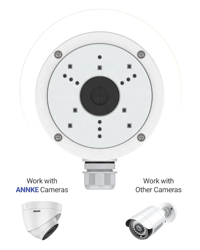 دعامة تثبيت صندوق التوصيل لكاميرا CCTV الأمنية في الهواء الطلق غلاف ألومنيوم مقاوم للماء تركيب سقف الحائط