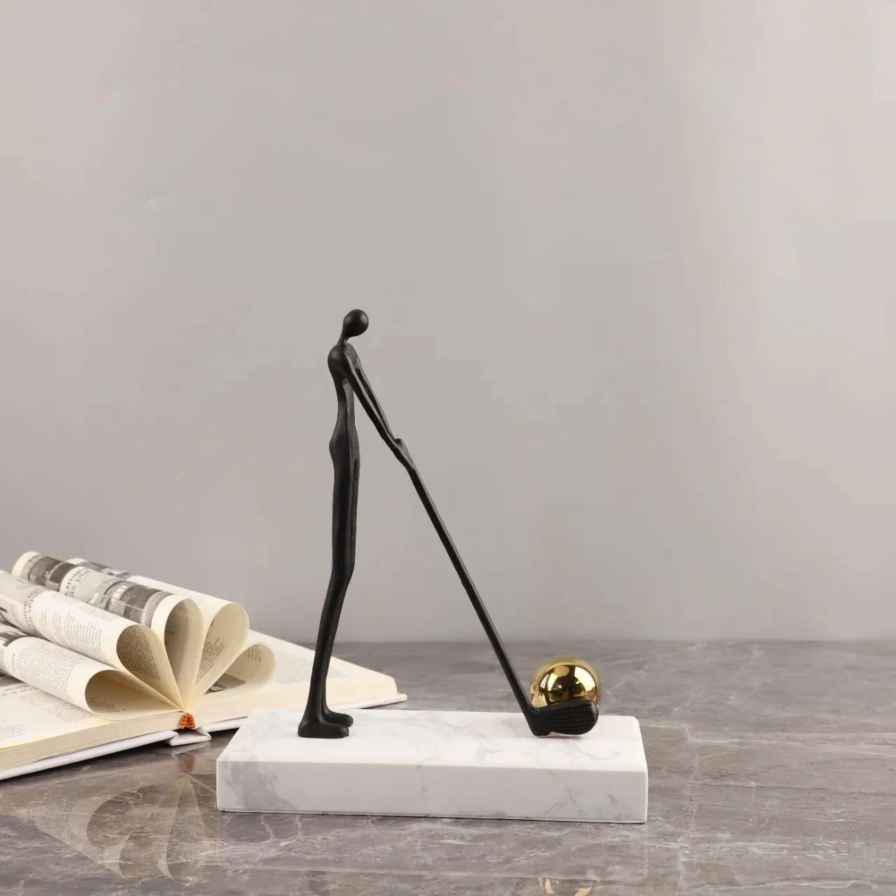 

Vilead Iron Golf Player Abstract Sculpture Home Room Decoration Modern Art Statues
