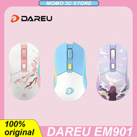 Dareu Em901 Wireless Mouse Buletooth 2.4G RGB 2-Mode PAW3395 Sensor Base Low Latency PC Gaming E-sports Mouse Laptops Accessory