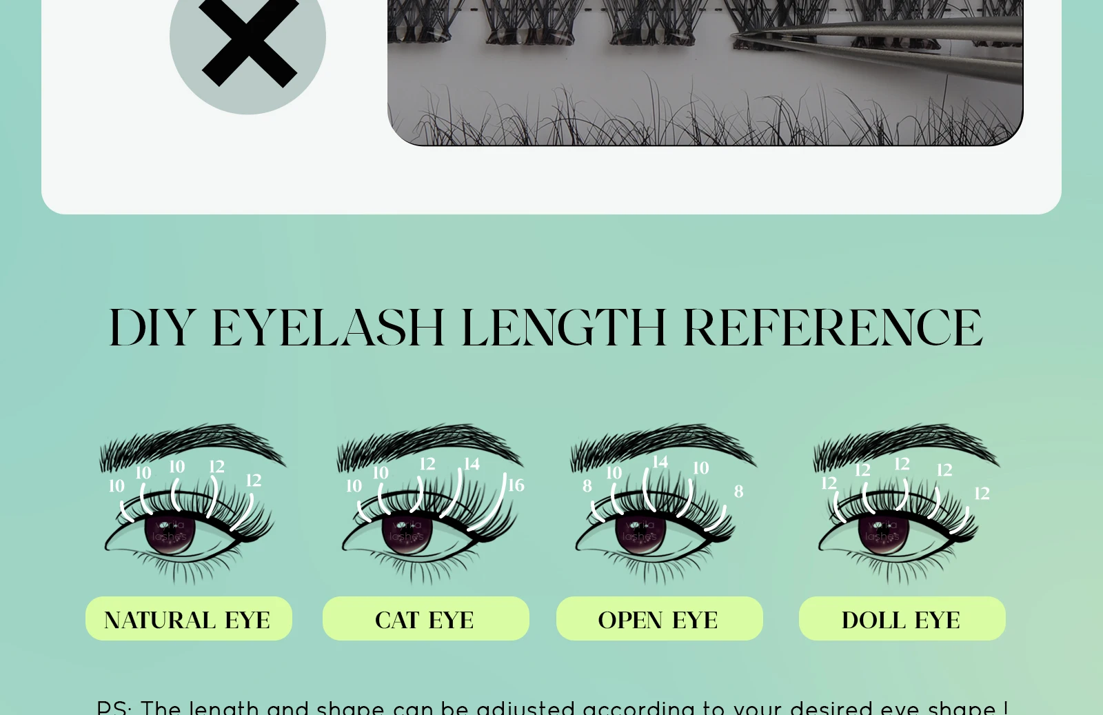 VYRILA Selbstklebende Wimpern, kein Kleber erforderlich, 10–16 mm, vorgeklebte Cluster-Wimpern, D-Curl, weiche, natürliche Wimpern zum Aufdrücken – Detail 13